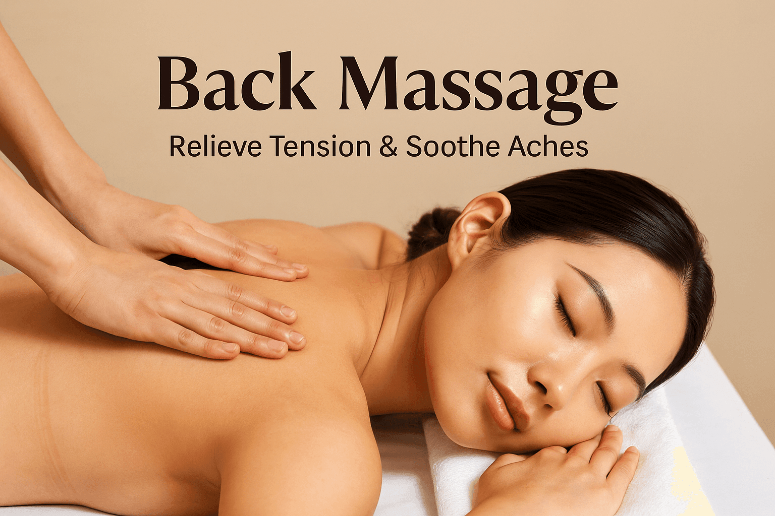 Back pain massage therapy using deep tissue and hot stone techniques to relieve lower back tension and muscle stiffness.